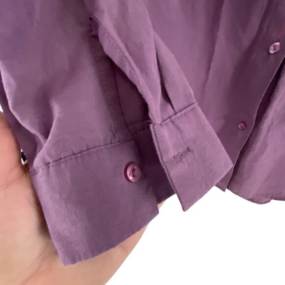 Big Dart Womens Button-Up Long Sleeve Shirt Purple Sz 12 Office Career Corp Core - Picture 9 of 11